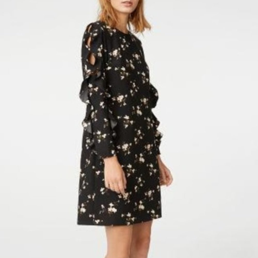 CLUB MONACO Clayre Floral Print Long-Sleeve Dress